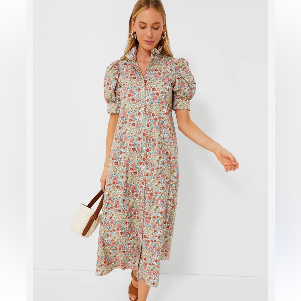 HYACINTH HOUSE
Red Floral Ruffle Collar Louisa Maxi Dress